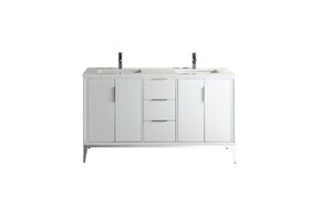 KUBEBATH - 60" - Divani - Vanity + Quartz Top (Backsplash Free)