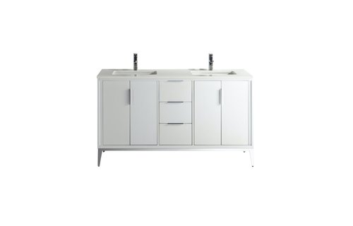 KUBEBATH - 60" - Divani - Vanity + Quartz Top (Backsplash Free)