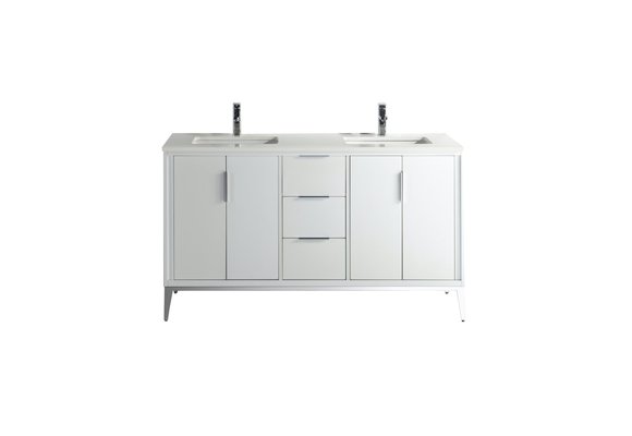 KUBEBATH - 60" - Divani - Vanity + Quartz Top (Backsplash Free)