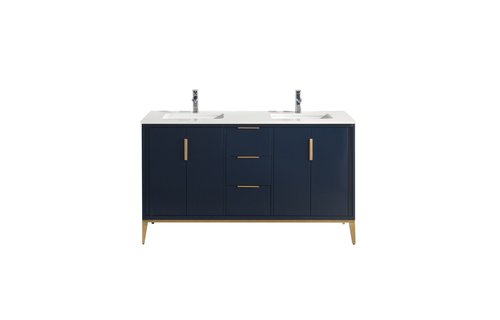 KUBEBATH - 60" - Divani - Vanity + Quartz Top (Backsplash Free)