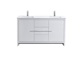 KUBEBATH - 60" Double - Dolce - Vanity + Quartz Top