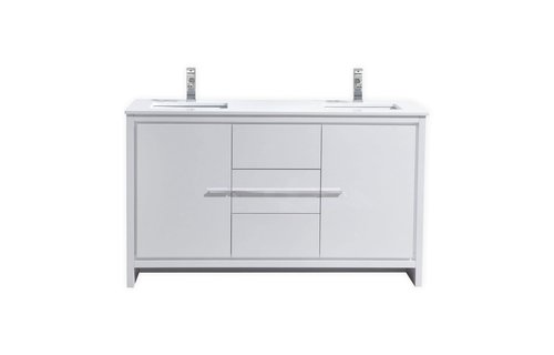 KUBEBATH - 60" Double - Dolce - Vanity + Quartz Top