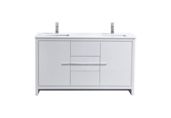KUBEBATH - 60" Double - Dolce - Vanity + Quartz Top