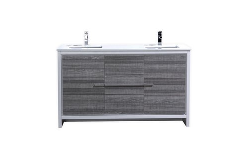 KUBEBATH - 60" Double - Dolce - Vanity + Quartz Top