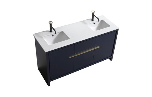KUBEBATH - 60" Double - Dolce - Vanity + Quartz Top