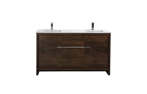 KUBEBATH - 60" Double - Dolce - Vanity + Quartz Top