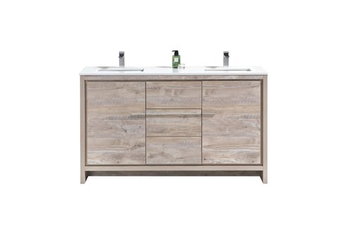KUBEBATH - 60" Double - Dolce - Vanity + Quartz Top