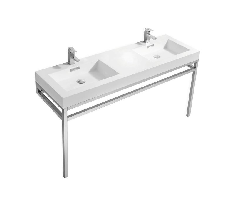 KUBEBATH - 60" Double - Haus - Console + Acrylic Sink