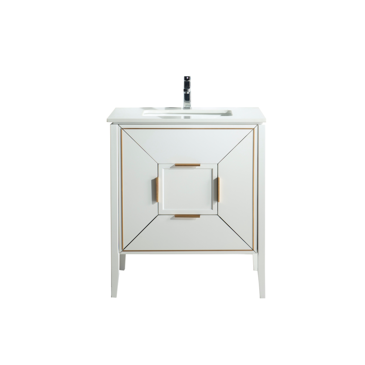 KUBEBATH - 30" - Vetro - Vanity + Quartz Top (Backsplash Free)