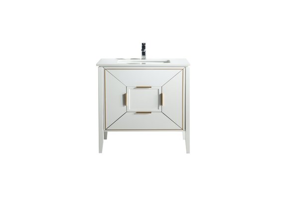 KUBEBATH - 36" - Vetro - Vanity + Quartz Top (Backsplash Free)