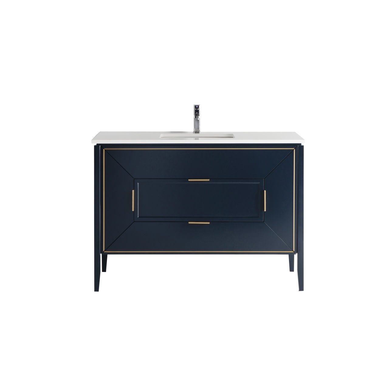 KUBEBATH - 48" - Vetro - Vanity + Quartz Top (Backsplash Free)