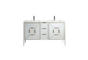 KUBEBATH - 60" - Vetro - Vanity + Quartz Top (Backsplash Free)
