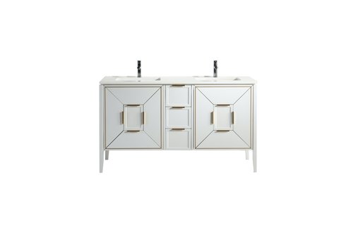 KUBEBATH - 60" - Vetro - Vanity + Quartz Top (Backsplash Free)