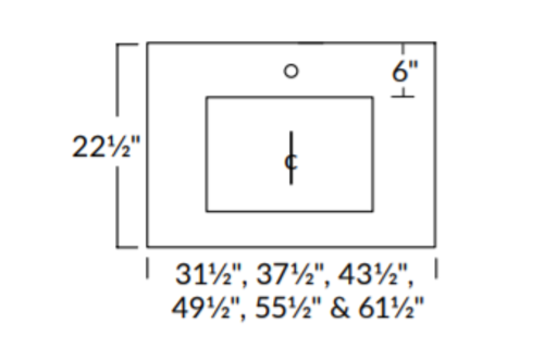 Stonewood - 43-1/2" - 1-1/4 THK Quartz Top With Sink