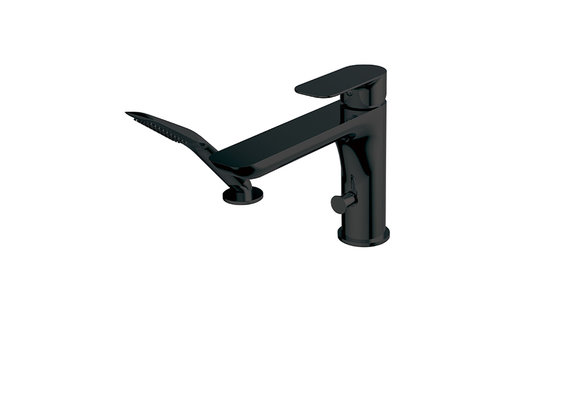 Aquabrass - Must - 2PC - Deckmount Tub Filler + Hand Shower - Electro Black