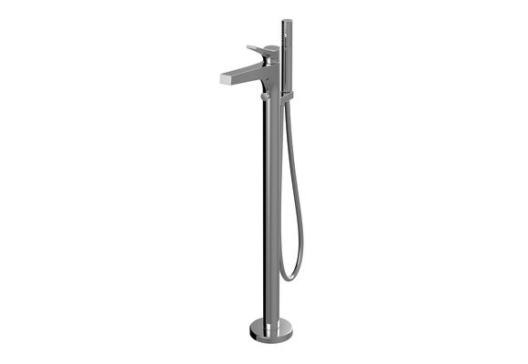 Aquabrass - Metro - Floormount Tub Filler + Hand Shower - Polished Chrome - Display