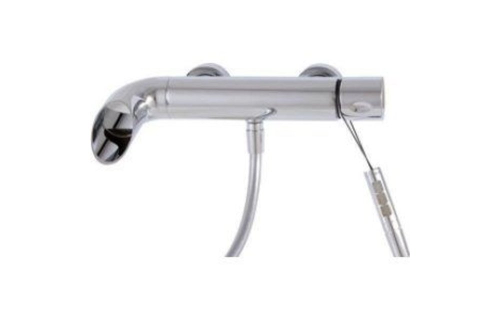 Aquabrass - Onlyone - Wallmount Tub Filler + Hand Shower - Polished Chrome