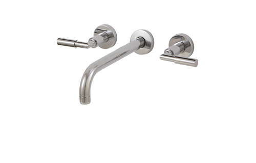 Aquabrass - Geo - 8" - Wallmount Lavatory Faucet - Brushed Nickel