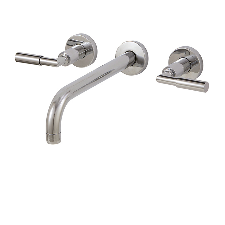 Aquabrass - Geo - 8" - Wallmount Lavatory Faucet - Brushed Nickel