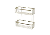 Aquabrass - Two Tier Rectangular Basket - Brushed Nickel