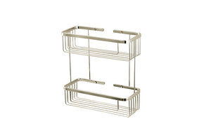 Aquabrass - Two Tier Rectangular Basket - Brushed Nickel