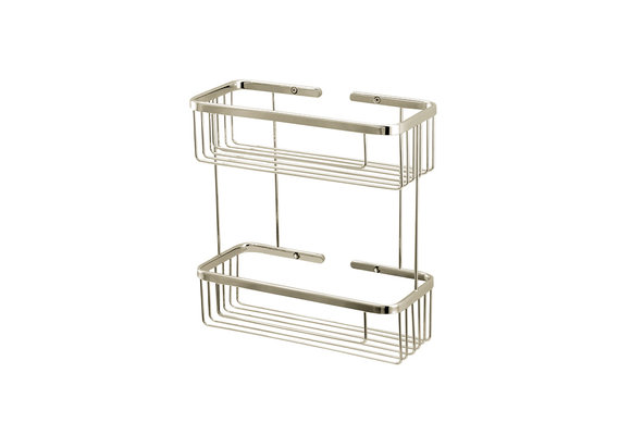 Aquabrass - Two Tier Rectangular Basket - Brushed Nickel