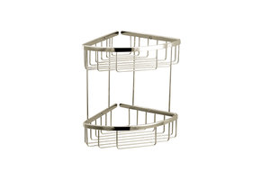 Aquabrass - Two Tier Triangular Basket - Brushed Nickel