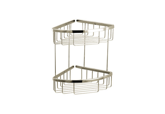 Aquabrass - Two Tier Triangular Basket - Brushed Nickel