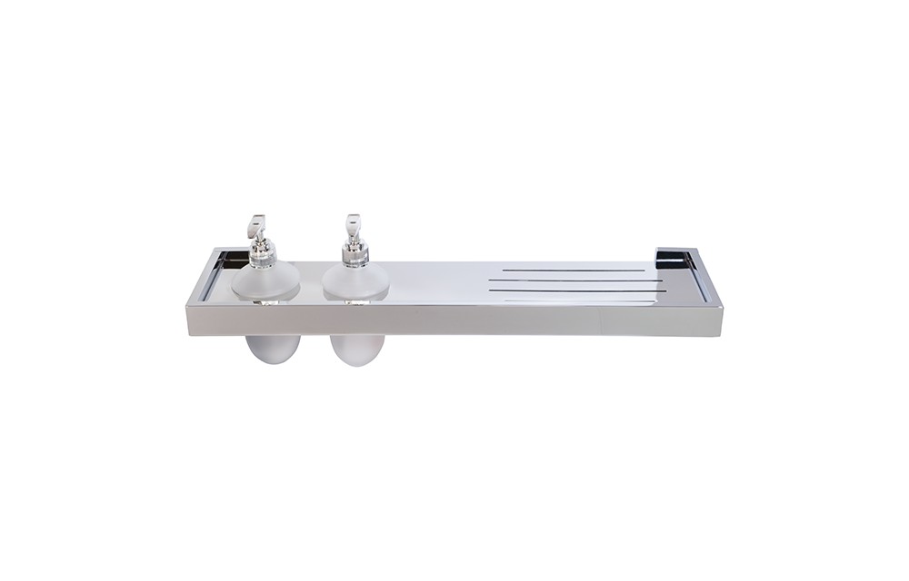 LaLOO - Steele II - Slotted Stainless Shelf + 2 Dispensers