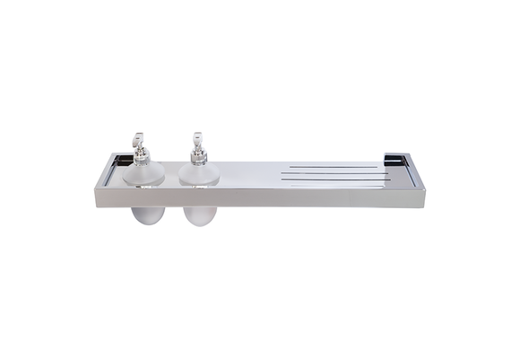 LaLOO - Steele II - Slotted Stainless Shelf + 2 Dispensers