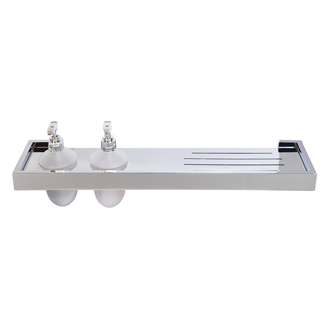 LaLOO - Steele II - Slotted Stainless Shelf + 2 Dispensers