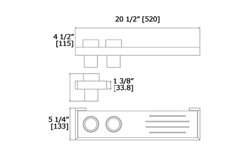 LaLOO - Steele II - Slotted Stainless Shelf + 2 Dispensers