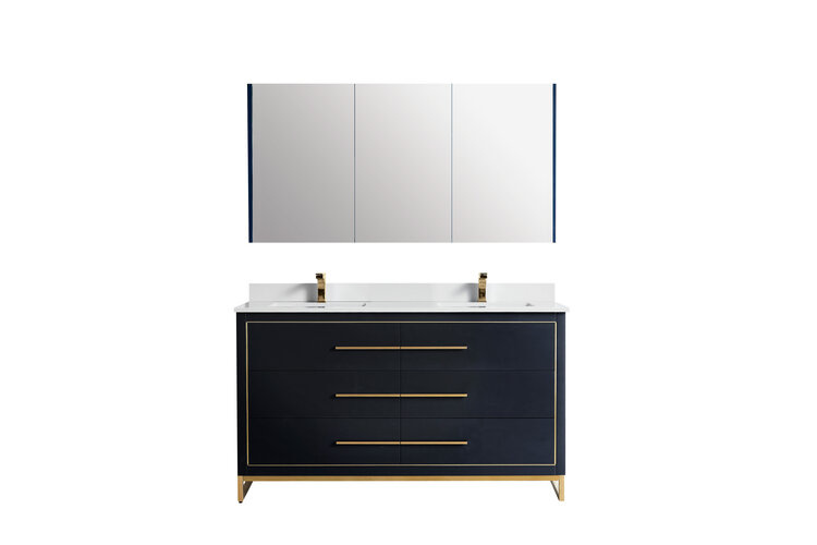 Bagno Italia - WINDSOR 60 - Double - Vanity + Quartz Top