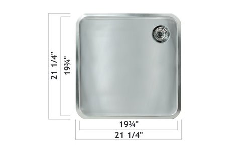 Oaks - 21 1/4" x 21 1/4" Dual mount sink
