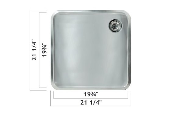 Oaks - 21 1/4" x 21 1/4" Dual mount sink
