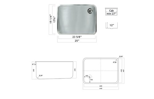 Oaks Laundry Sink - UnderMount 25"x19-1/4"