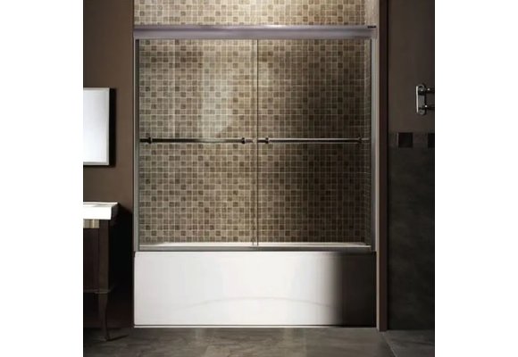 Caml Tomlin - Tub Door -  55 1/2 - 59 1/2 x 56 Chrome Clear