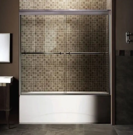 Caml Tomlin - Tub Door -  55 1/2 - 59 1/2 x 56 Chrome Clear