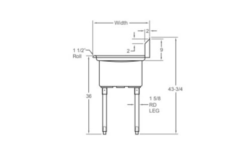 B K Resources - Stainless Steel Laundry Sink - 23" x 23-13/16"