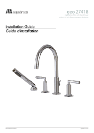 Aquabrass - G-BLU 4PC deck mount w/handshower