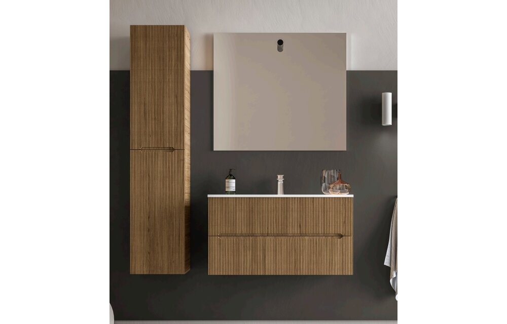 Stonetouch - Runway Light Wood Vanity - Dupont Kitchen and Bath Fixtures