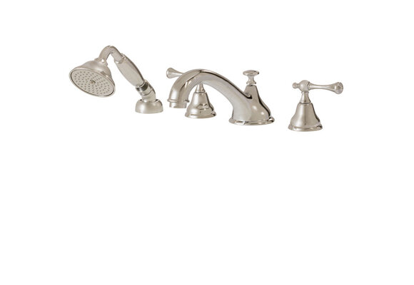 Aquabrass - Regency - 4PC Tub Filler W/Handshower - 07318 Brushed Nickel