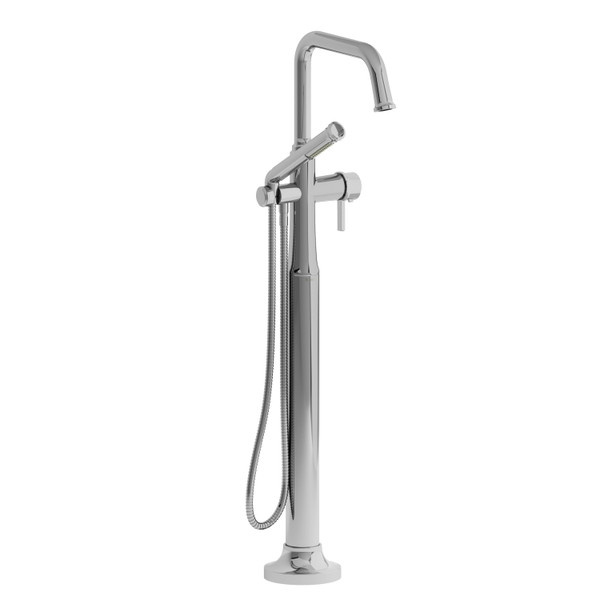 Riobel - 2-way Type (thermostatic) coaxial floor-mount tub filler with handshower