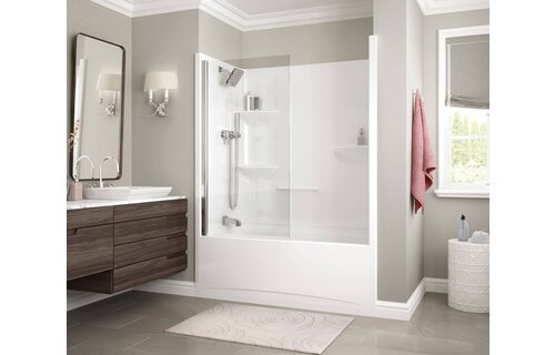 MAAX - Edge 30 x 55 ½ in. 6 mm Tub Screen for Alcove Installation with Clear glass in Chrome - 137500-900-084-000