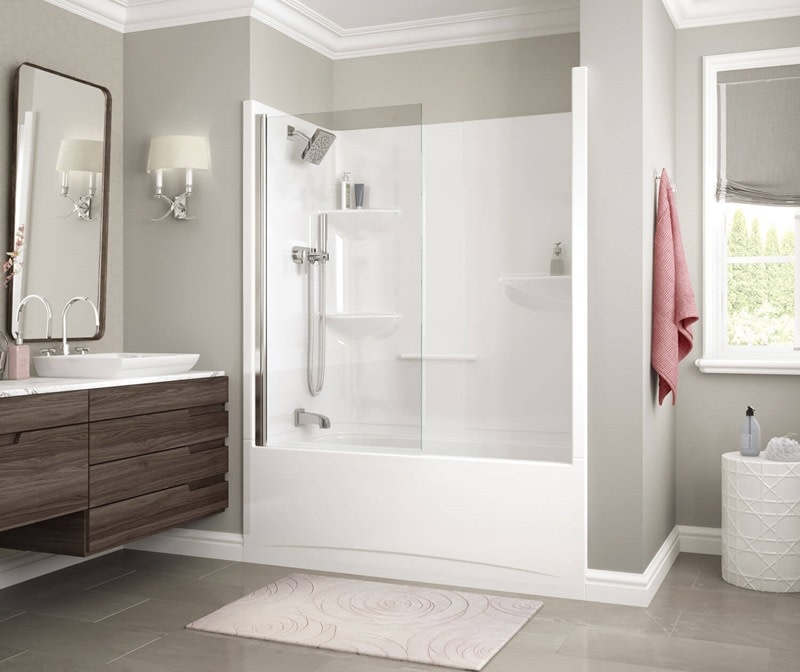 MAAX - Edge 30 x 55 ½ in. 6 mm Tub Screen for Alcove Installation with Clear glass in Chrome - 137500-900-084-000