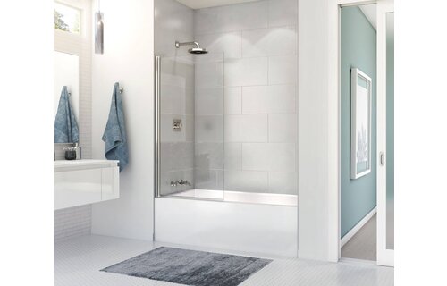 MAAX - Edge 30 x 55 ½ in. 6 mm Tub Screen for Alcove Installation with Clear glass in Chrome - 137500-900-084-000