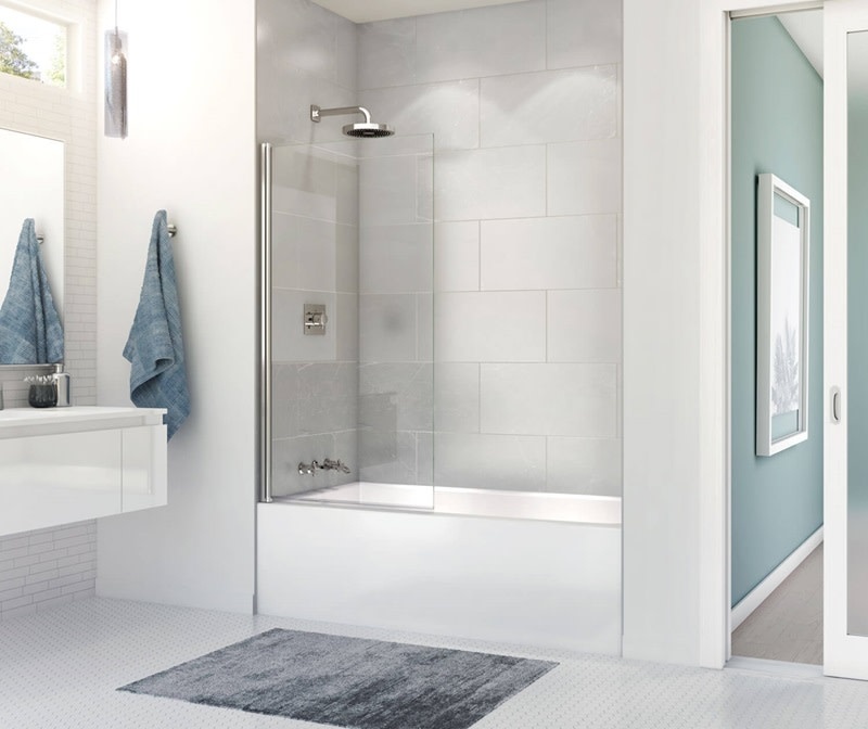 MAAX - Edge 30 x 55 ½ in. 6 mm Tub Screen for Alcove Installation with Clear glass in Chrome - 137500-900-084-000