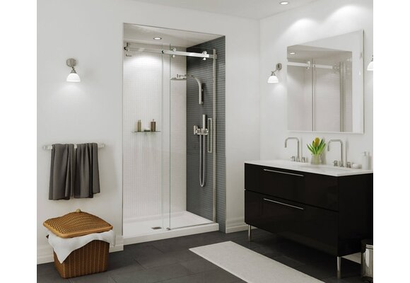 MAAX - Halo 44 ½-47 x 78 ¾ in. 8mm Sliding Shower Door for Alcove Installation with Clear glass in Chrome - 138996-900-084-000