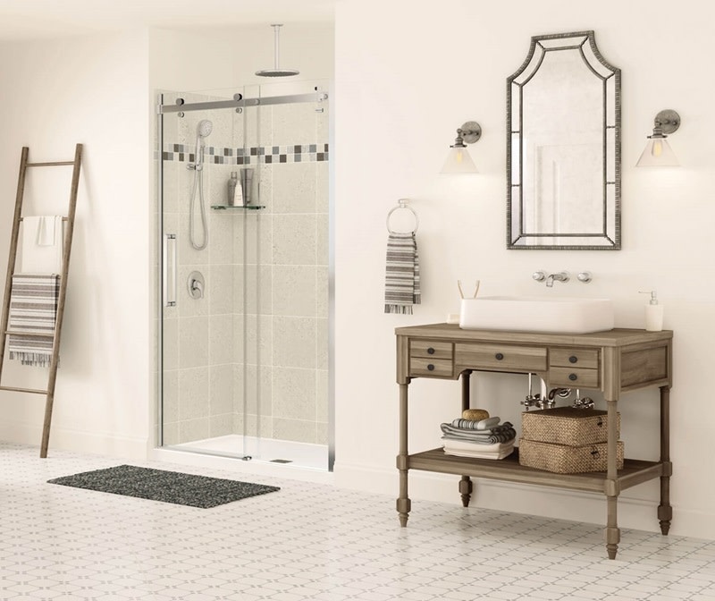 MAAX - Halo 44 ½-47 x 78 ¾ in. 8mm Sliding Shower Door for Alcove Installation with Clear glass in Chrome - 138996-900-084-000