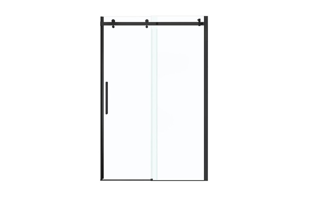MAAX - Halo 44 ½-47 x 78 ¾ in. 8mm Sliding Shower Door for Alcove Installation with Clear glass in Matte Black - 138996-900-340-000